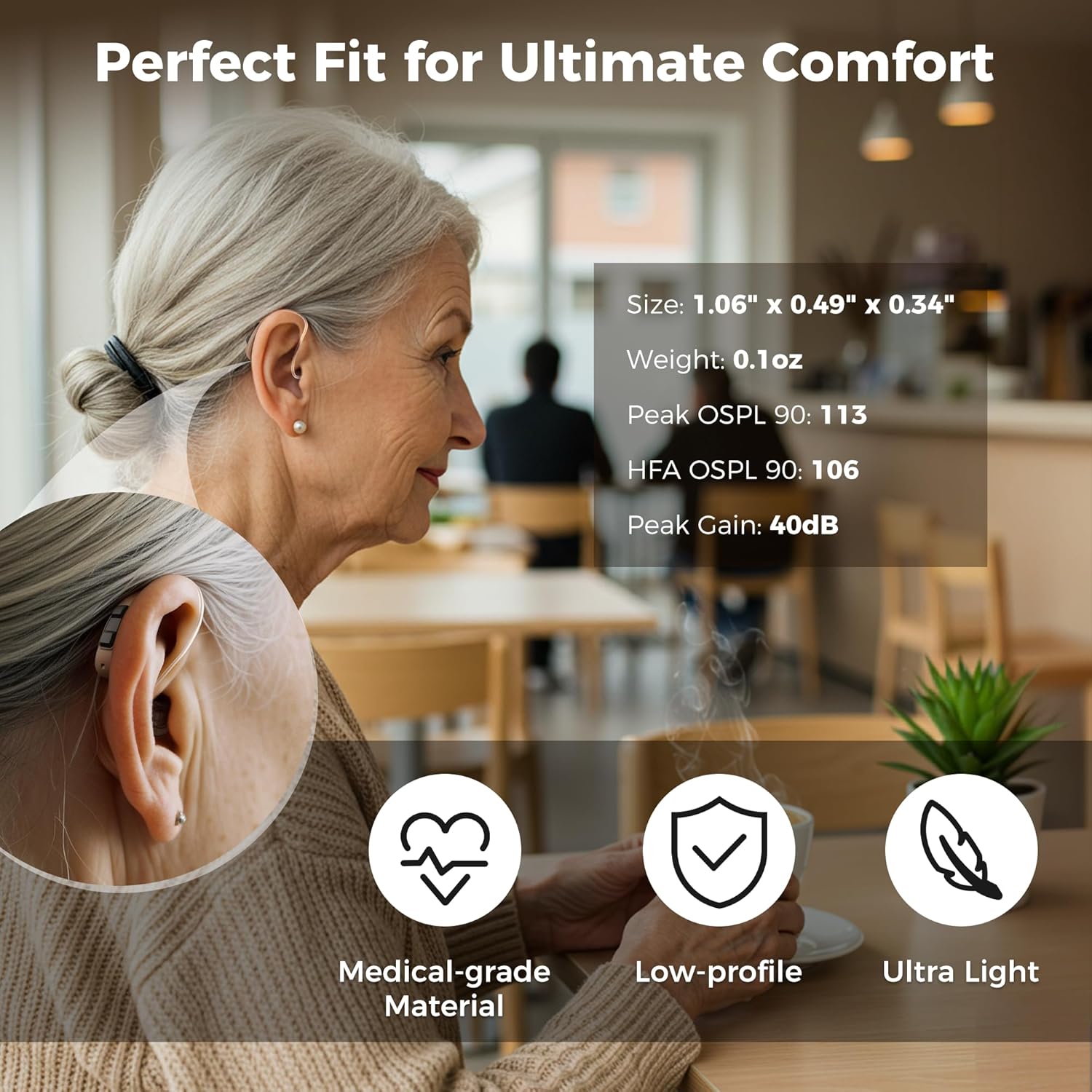 MiniRIC Rechargeable Hearing Aids(Beige)