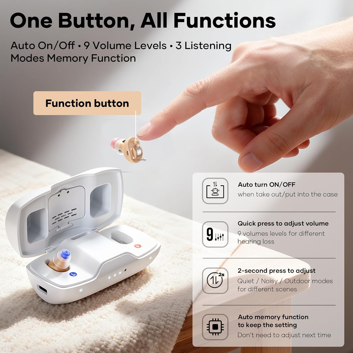 iBstone Nova White Beige Hearing Aids