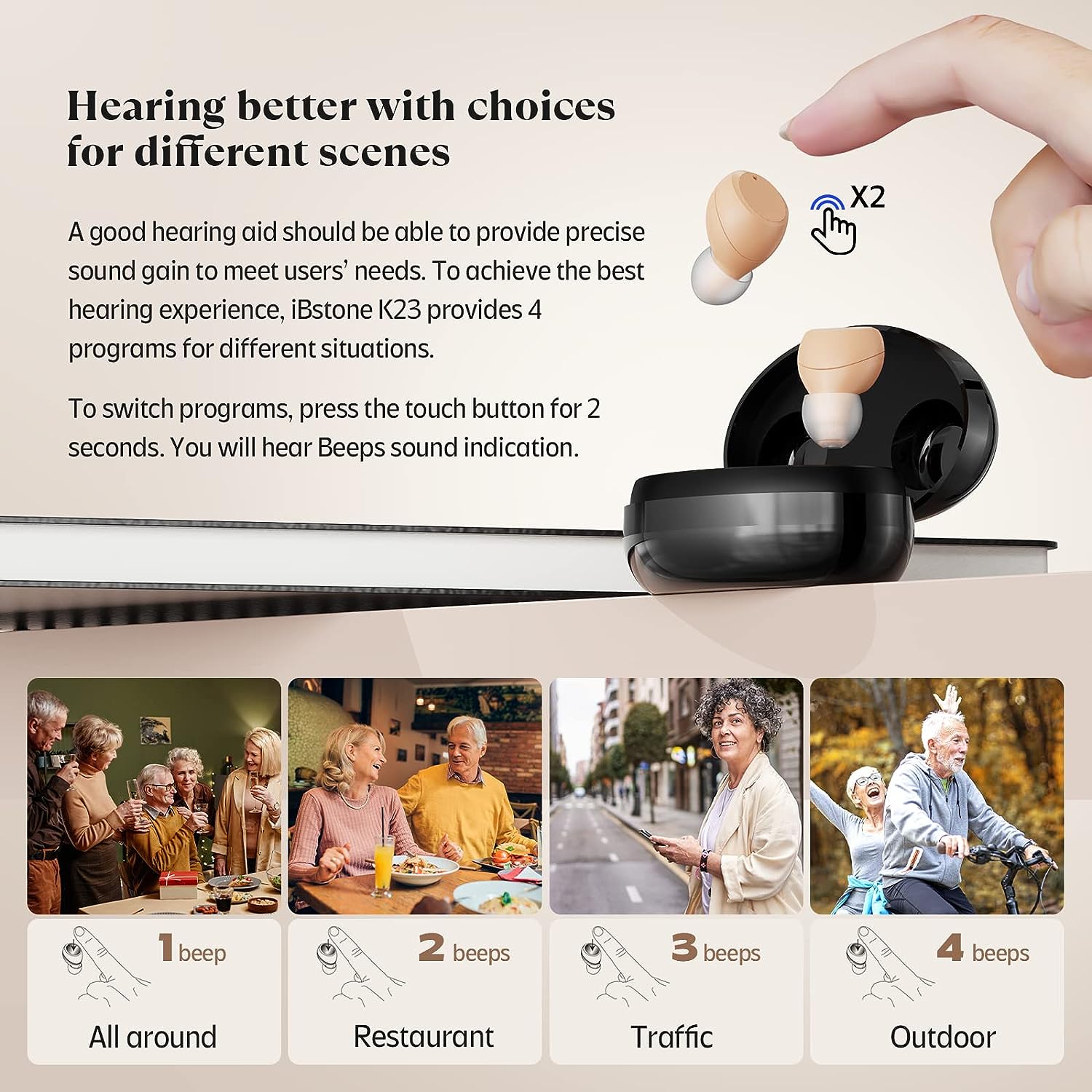 iBstone K23 Rechargeable ITC Hearing aids