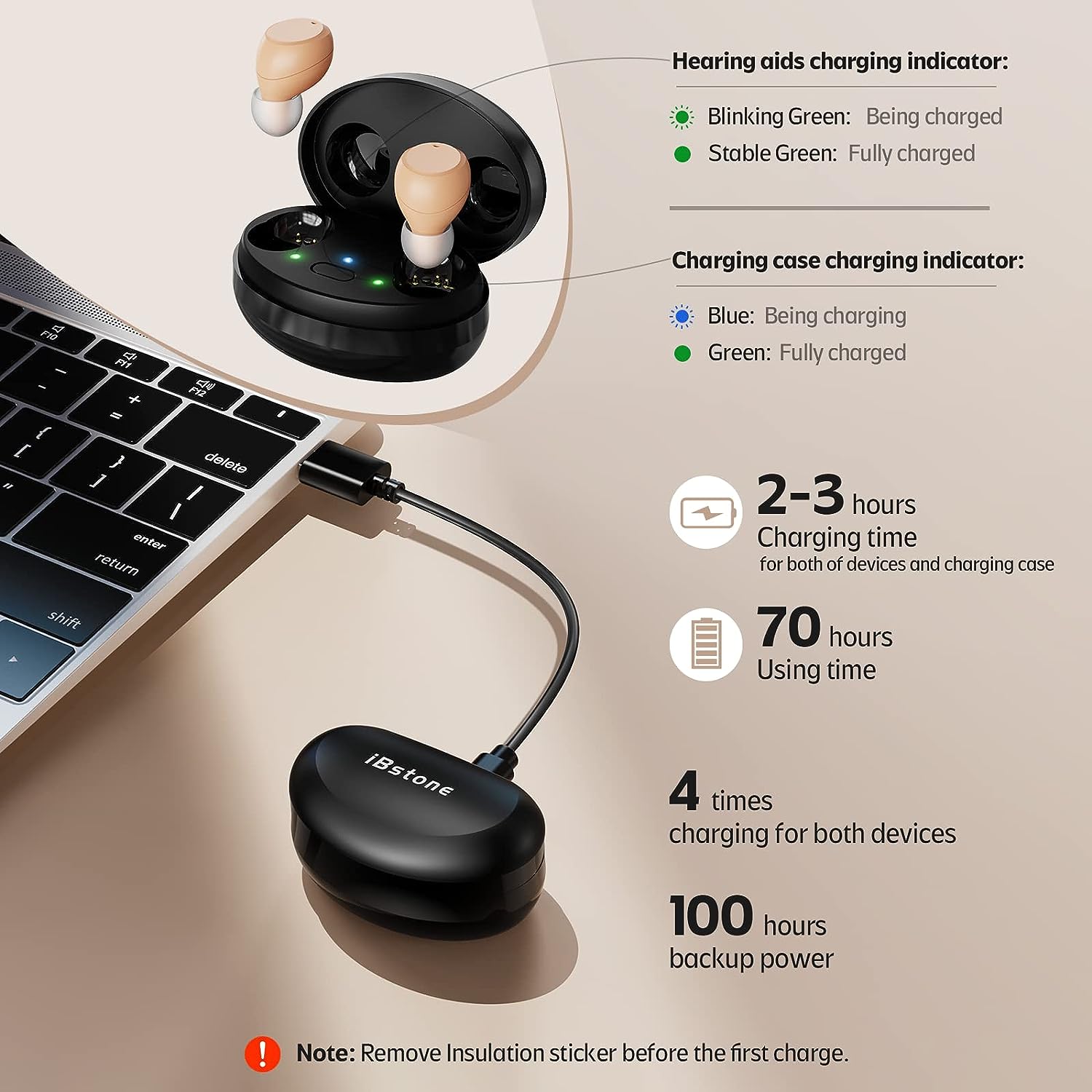iBstone K23 Rechargeable ITC Hearing aids