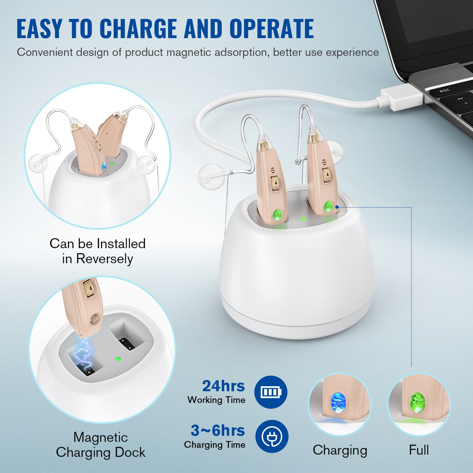 iBstone Vive20 Rechargeable BTE Hearing Aids