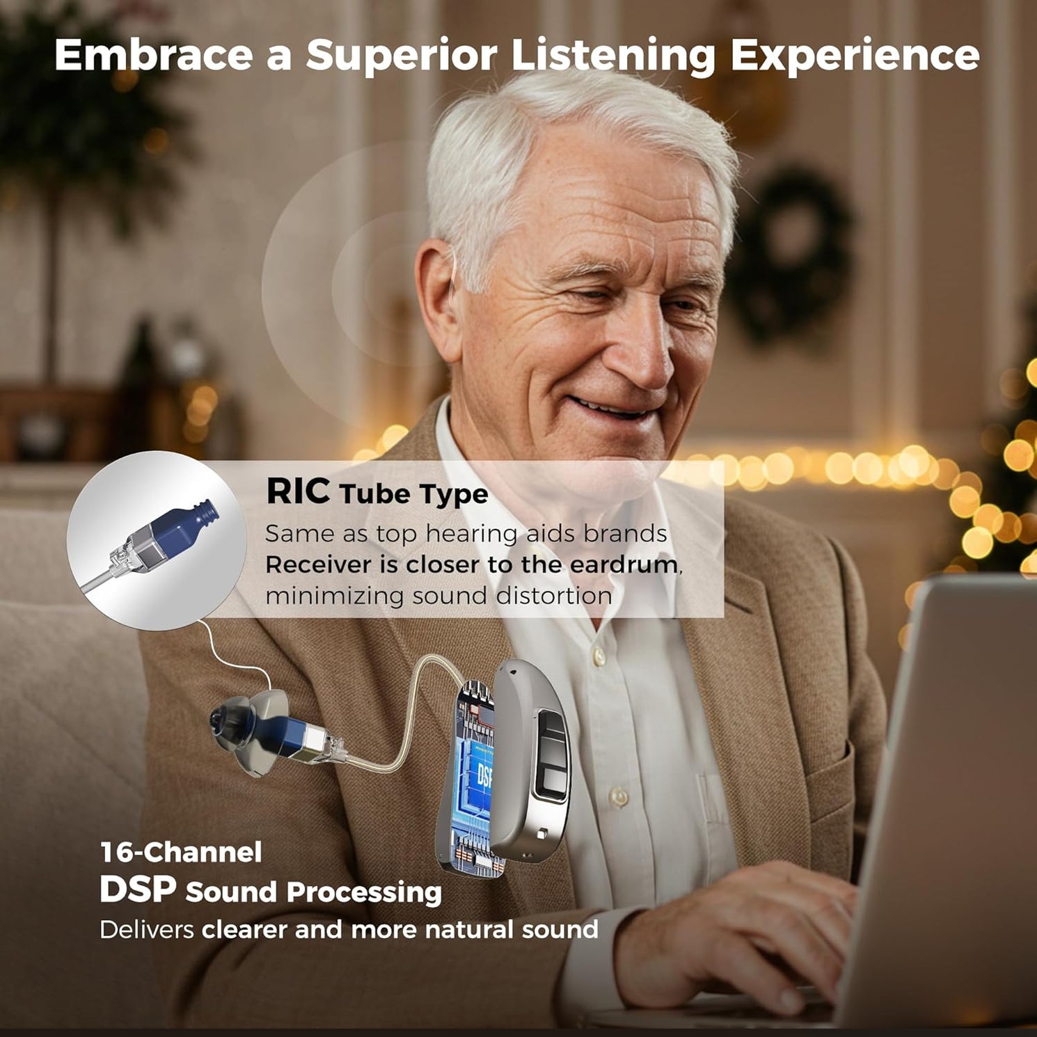 MiniRIC  Rechargeable Hearing Aids(Silver)