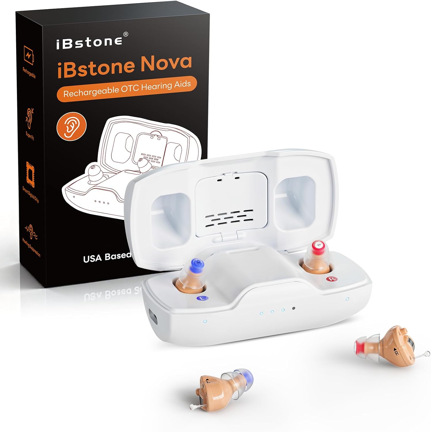 iBstone Nova White Beige Hearing Aids