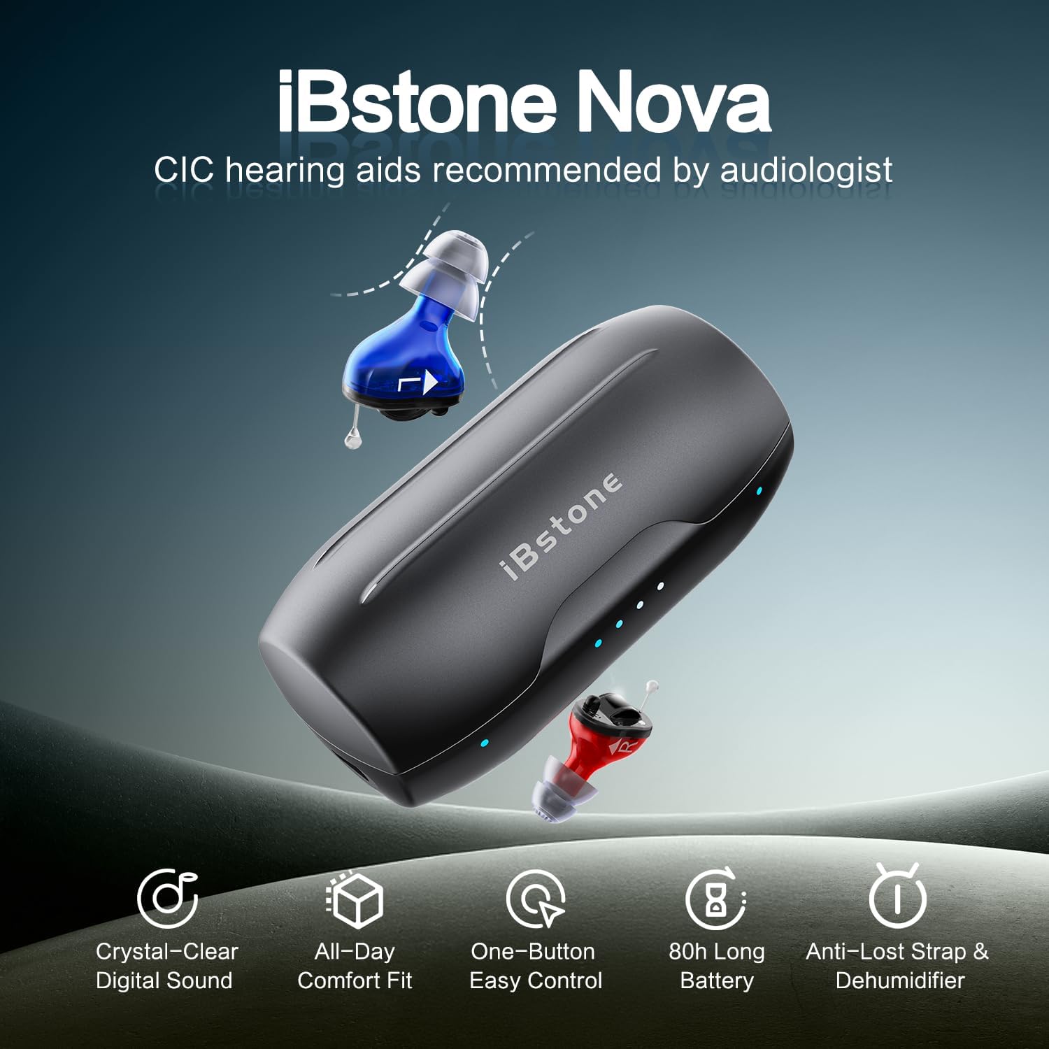 ibstone nova-b CIC rechargeable hearing aids
