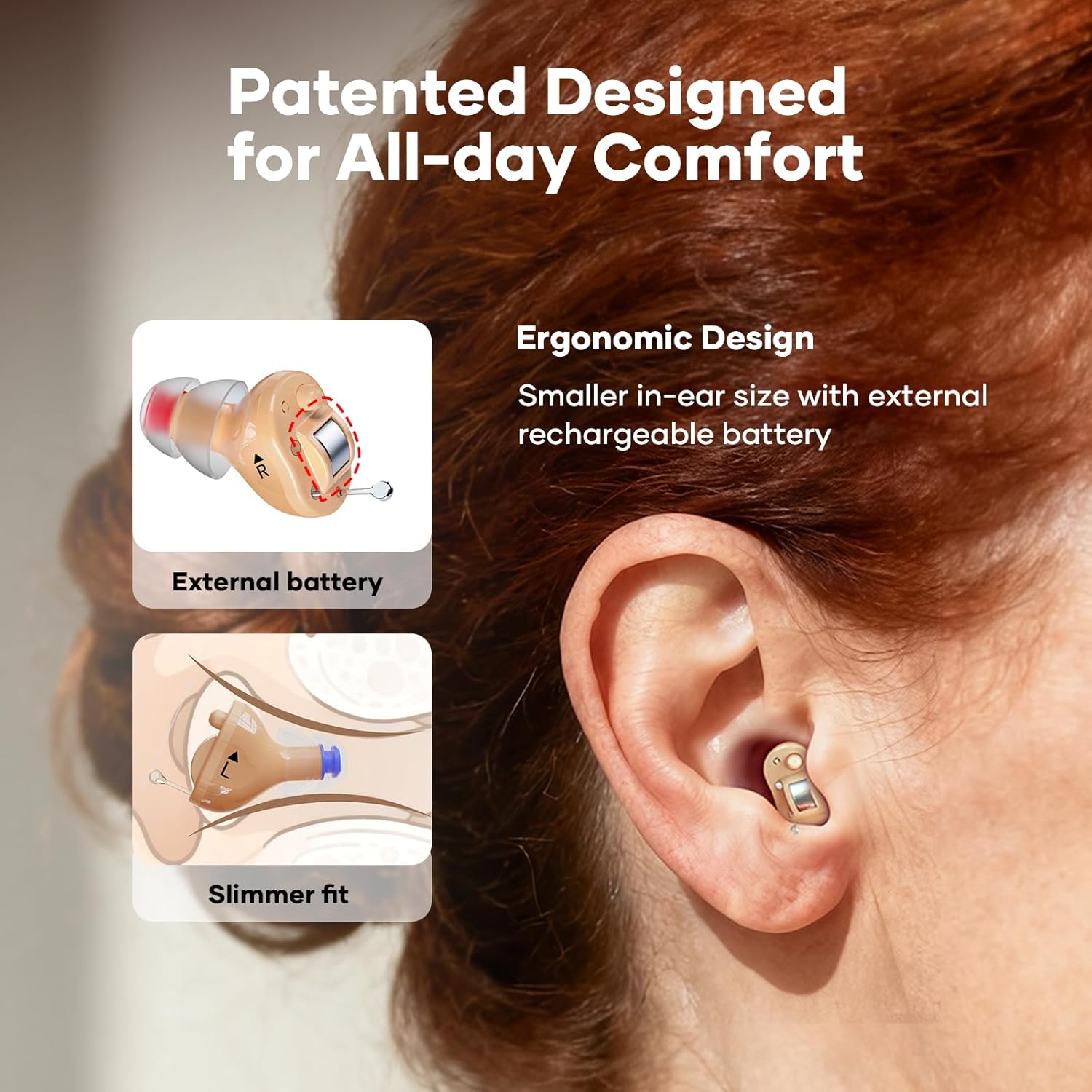 iBstone Nova White Beige Hearing Aids