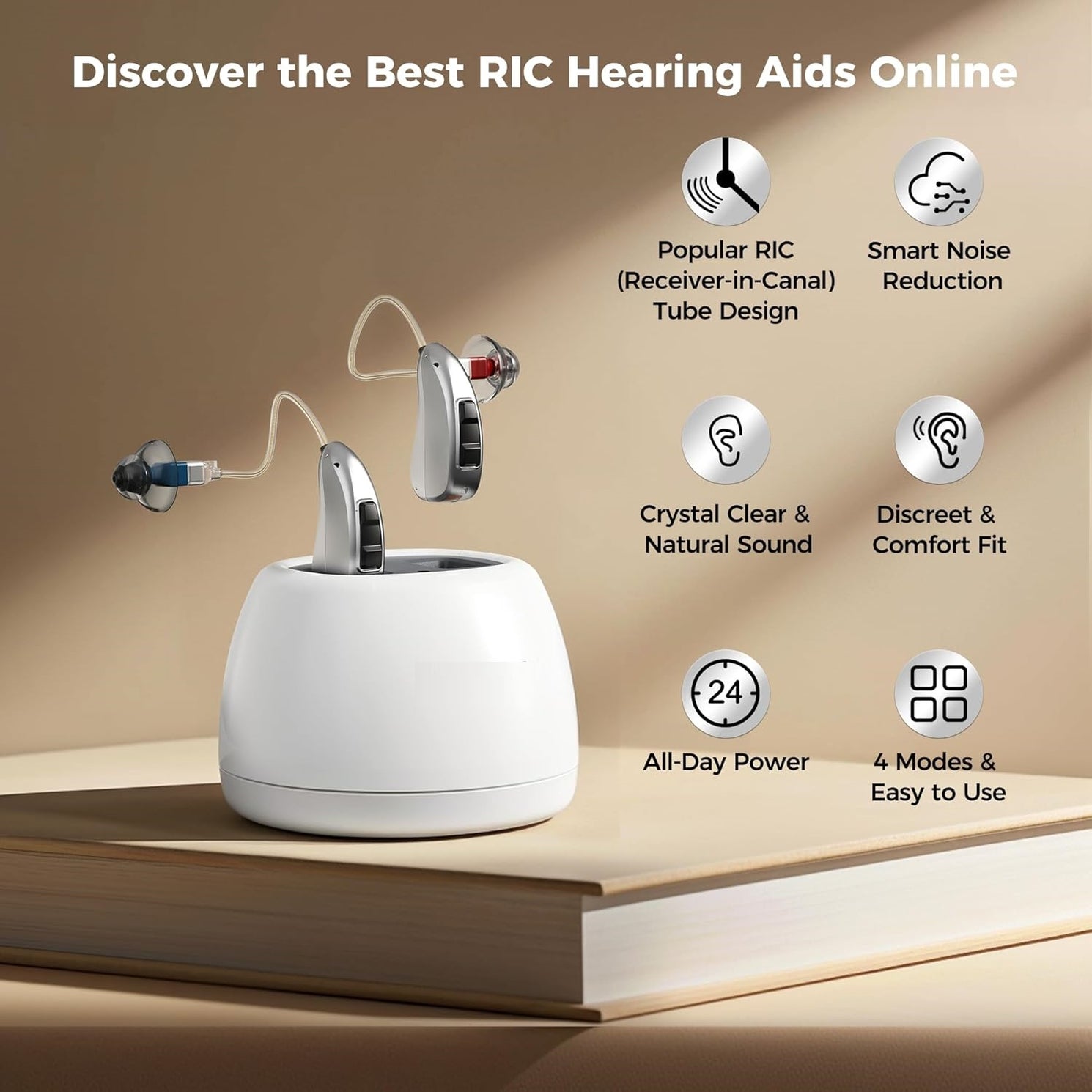 MiniRIC  Rechargeable Hearing Aids(Silver)