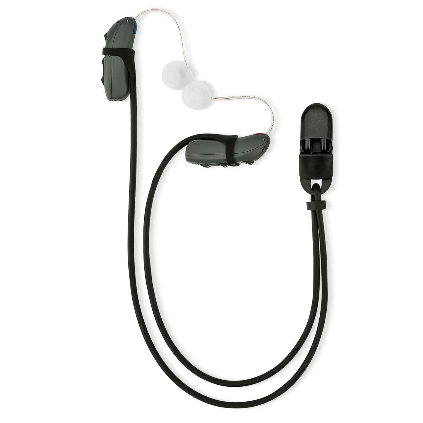 Hearing Aid Clip and Anti-Lost Lanyard Keeper, Black