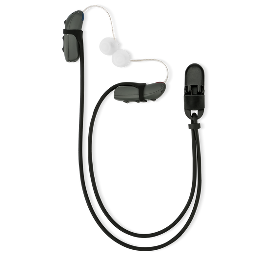 Hearing Aid Clip and Anti-Lost Lanyard Keeper, Black