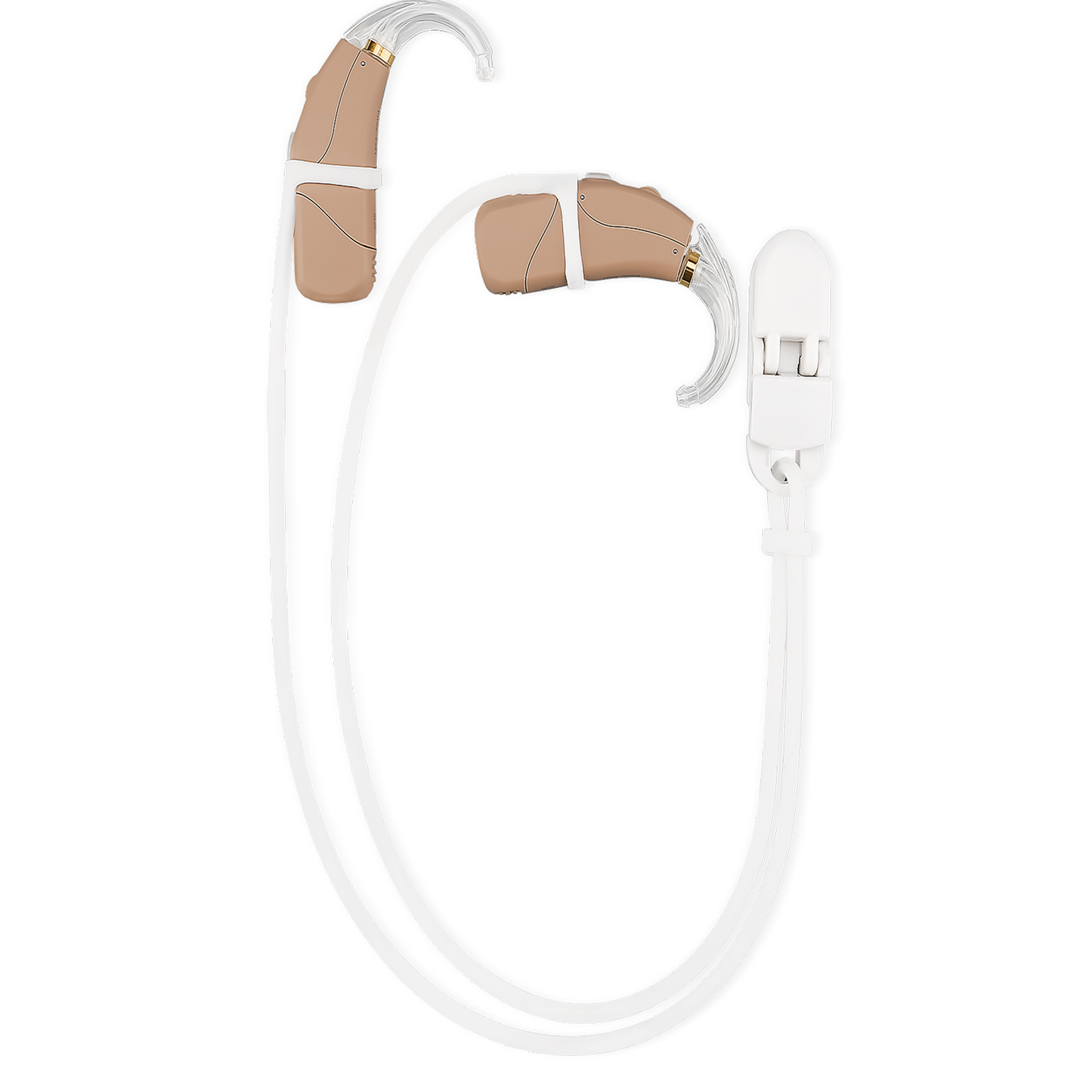 Hearing Aid Clip and Anti-Lost Lanyard Keeper, White