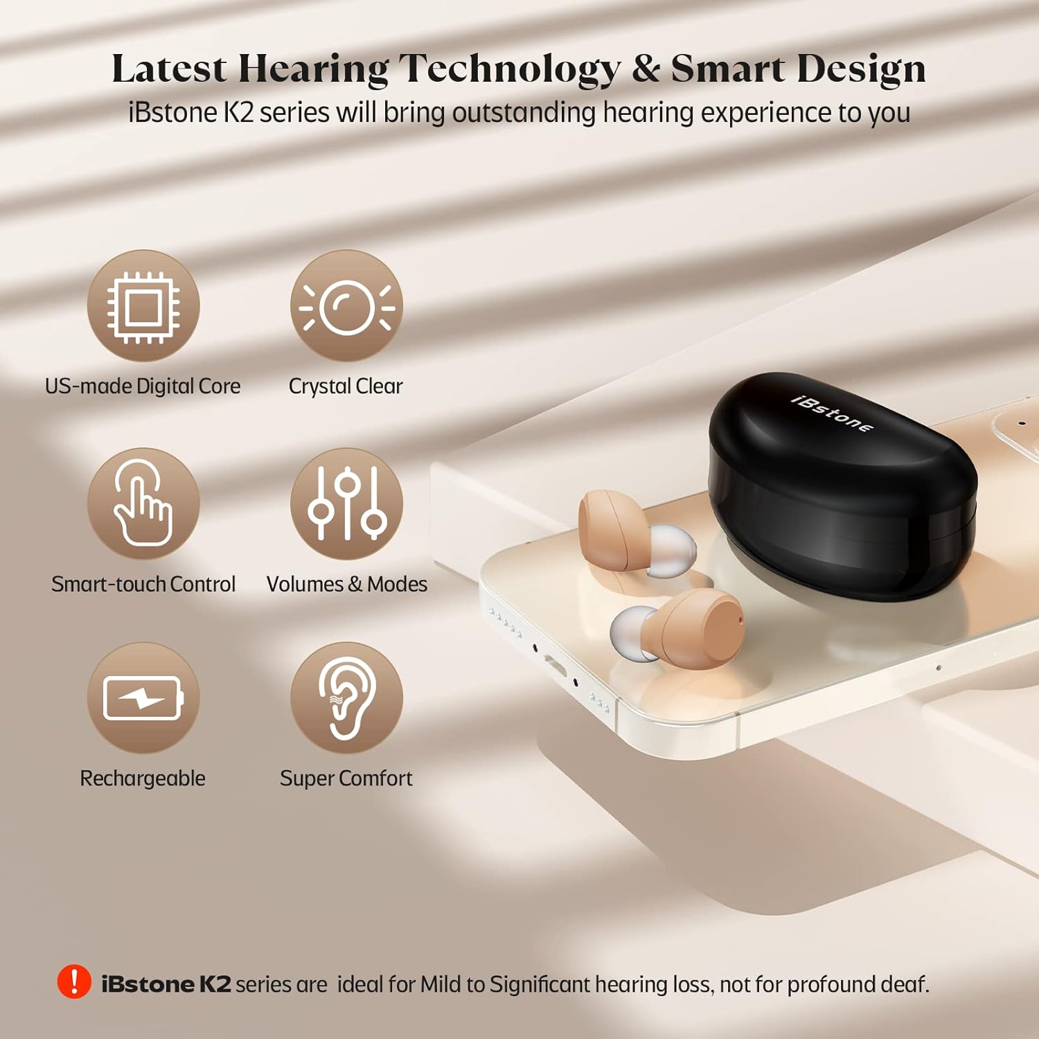 iBstone K23 Rechargeable ITC Hearing aids