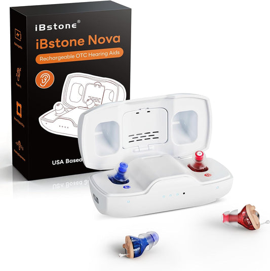 iBstone Nova White Red Blue Hearing Aids