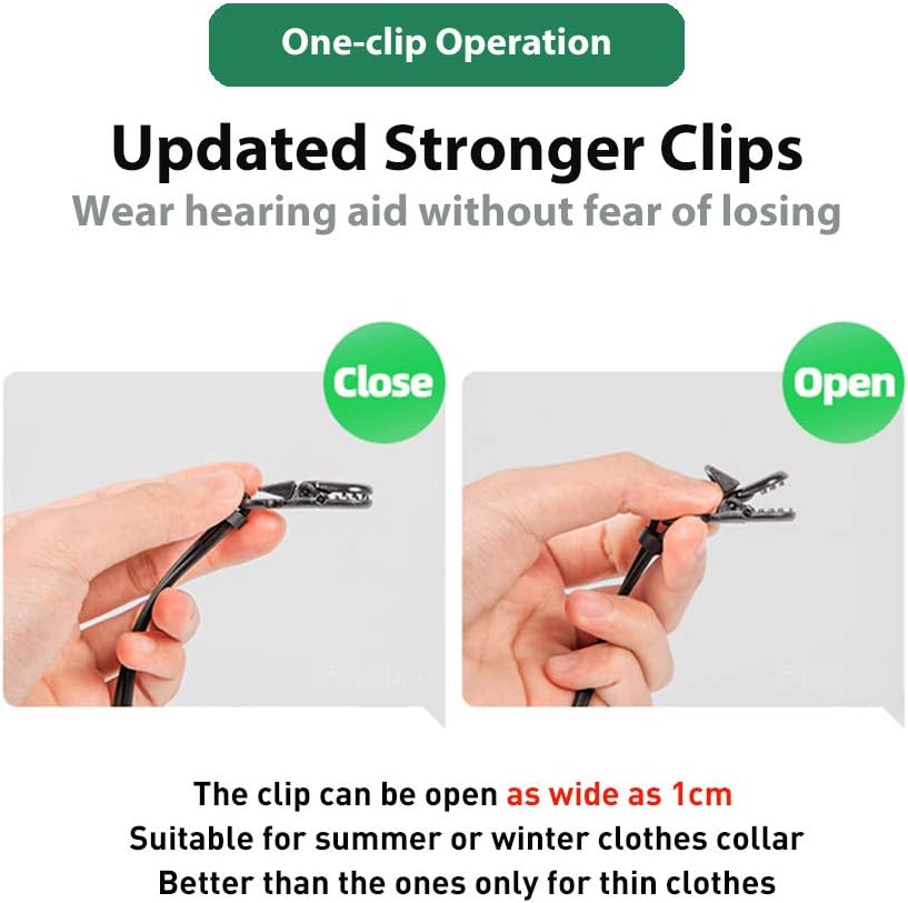 Hearing Aid Clip and Anti-Lost Lanyard Keeper, Black